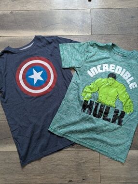 Captain America And Hulk Tees Kids XL And L